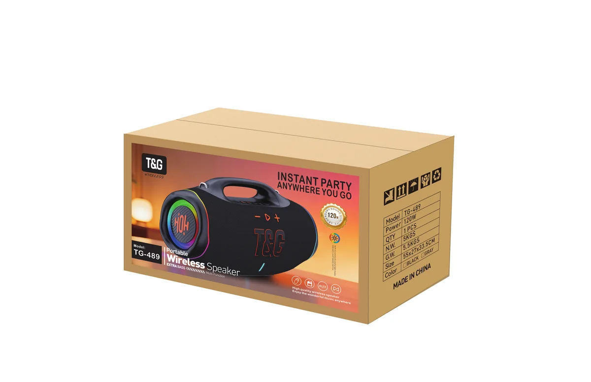 Custom logo Bluetooth speaker packaging support from T&G factory